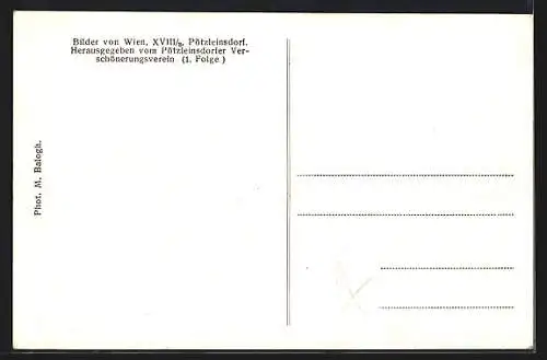 AK Wien-Pötzleinsdorf, Villen an der Glanzinggasse