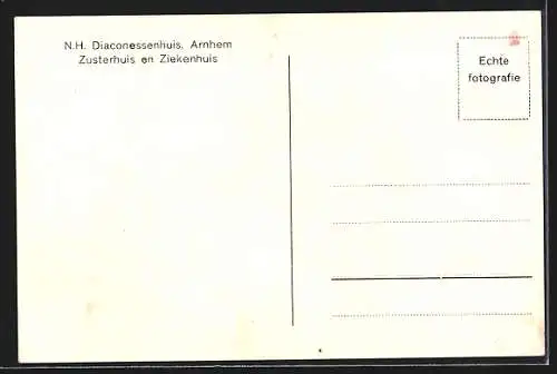 AK Arnhem, N. H. Diaconissenhuis, Zusterhuis en Ziekenhuis