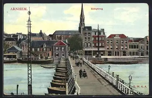 AK Arnhem, Schipbrug met Kerk
