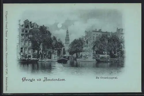 Mondschein-AK Amsterdam, De Groenburgwal