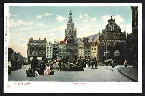 AK Nijmegen, Groote Markt mit Kutschen
