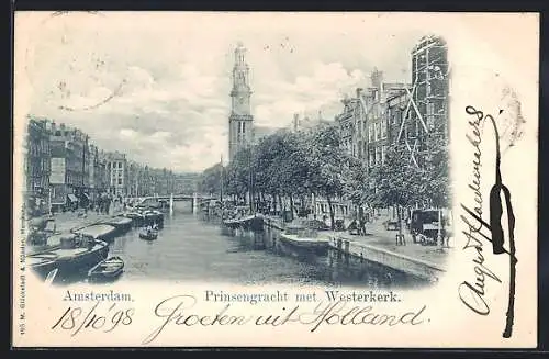 AK Amsterdam, Prinsengracht met Westerkerk