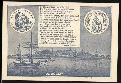 Notgeld Büsum, 1923, 100 Pf, Gutschein vom Kur-Hotel Stadt Hamburg, Nordseebad