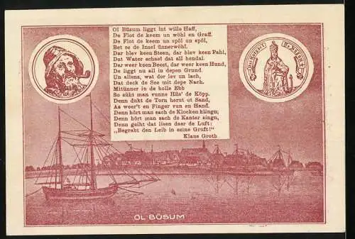 Notgeld Büsum, 1923, 50 Pf, Kur-Hotel Stadt Hamburg, Nordseebad Büsum, Bes. C. Richter, Gültig bis 13. Januar 1923