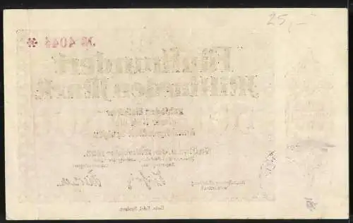 Notgeld Saulgau 1923, 500 Milliarden Mark, Seriennummer 4044, Amtskörperschaft Saulgau, Gemeinde-Stempel