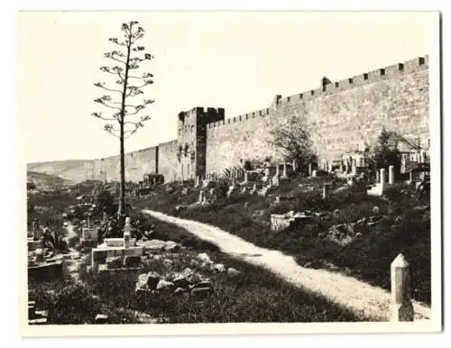 4 Fotografien, Sions-Verlag, Jerusalem, Ansicht Jerusalem, Dolorosa Street, Himmelfahrtmoschee, Kirche Heiliges Grab