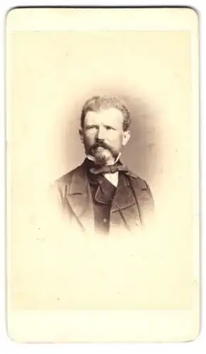 Fotografie Gustav Schultze, Naumburg a. S., Herr im dunklen Anzug mit Fliege und Bart