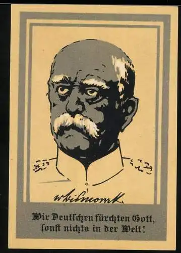 Notgeld Geestemünde 1920, 50 Pfennig, Porträt Reichskanzler Bismarck und Schiff mit Aufschrift Ora et Labora
