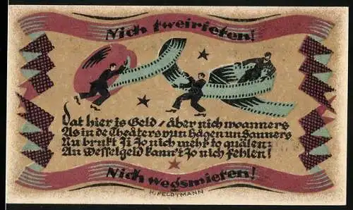 Notgeld Bremen, 1 Mark, Vereinigte Theater Hagen & Sander, Theater, Lichtspielhaus Obernstrasse 17-19, Metropoltheater