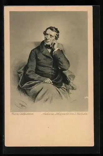 Künstler-AK Franz Grillparzer, Portrait im Sitzen