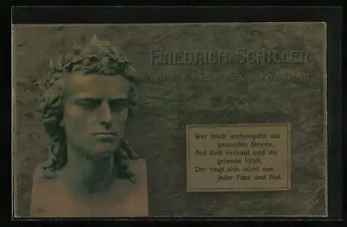 AK Büste von Friedrich Schiller, 1759-1805