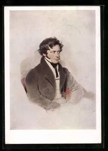 Künstler-AK Moritz Michael Daffinger: Portrait Franz Grillparzer, 1827