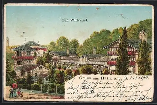 Lithographie Halle a. d. S., Bad Wittekind