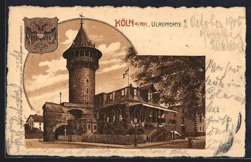 AK Köln-Neustadt, Ulrepforte mit Wappen