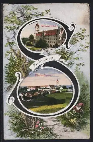 AK Scheyern, Ansicht vom Kloster, Prälaturgebäude