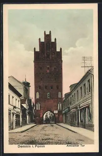 AK Demmin i. Pomm., Am Anklamer Tor, Strassenpartie