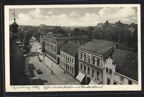 AK Hamburg-Harburg, Blick in die Eisenbahnstrasse aus der Vogelschau