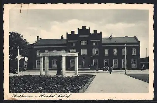 AK Rathenow, Blick auf den Reichsbahnhof