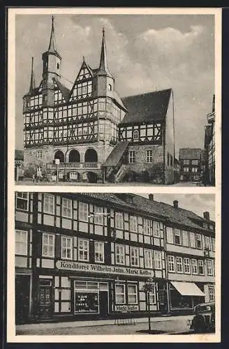 AK Duderstadt, Café-Konditorei Wilh. Jahn, Rathaus