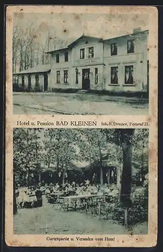 AK Bad Kleinen, Hotel u. Pension mit Gartenpartie und Veranda