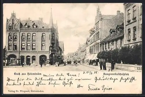 AK Holzminden, Strasse am Baugewerkschulplatz