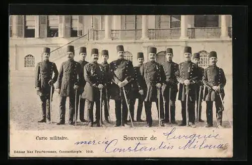 AK Constantinople, Türkische Soldaten in Uniform