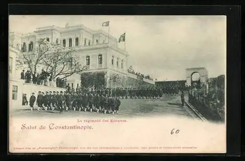 AK Constantinople, Le régiment des Zouaves, Zuaven bei einer Parade