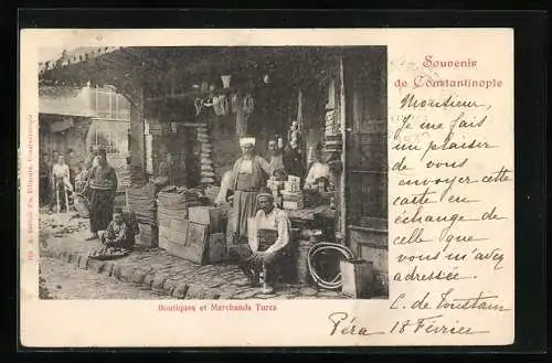 AK Constantinople, Boutiques et marchands Turcs, Strassenhändler