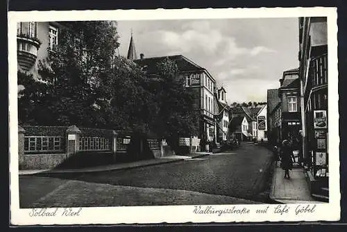 AK Werl, Walburgisstrasse mit Cafe Göbel