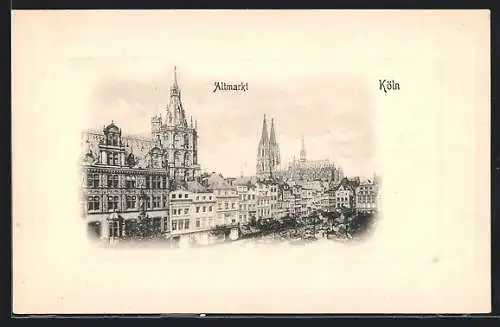 AK Köln, Altmarkt mit Kirche