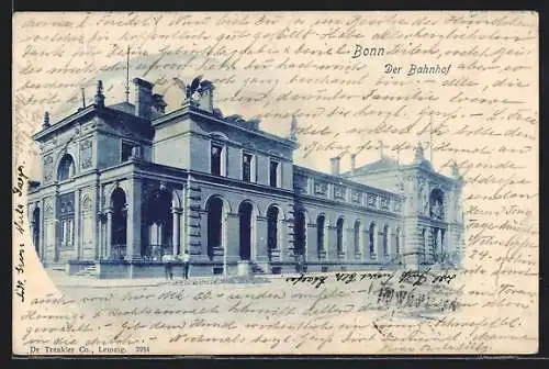 AK Bonn, Männer vor dem Bahnhof