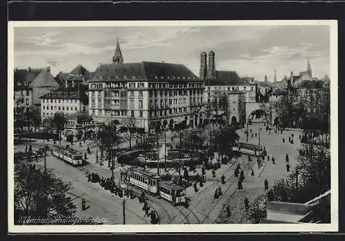 AK München, Bahnhof und Sendlingertorplatz mit Strassenbahn