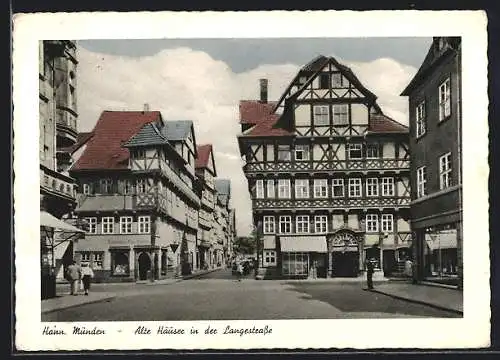 AK Hann. Münden, Alte Häuser in der Langestrasse