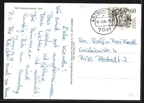 AK Pommertsweiler, Gebäudeansicht, Strassenpartien