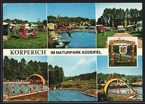 AK Körperich im Naturpark Südeifel, Eingang Freizeitzentrum, Freibad, Zeltplatz