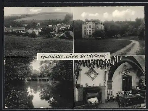 AK Niedersgegen, versch. Ansichten der Gaststätte Ann der Klunsch