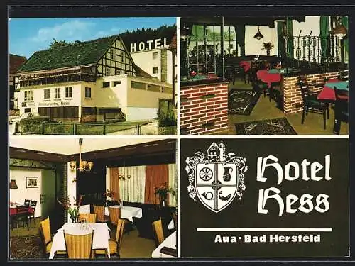 AK Aua-Bad Hersfeld, Hotel Hess, Innenansichten