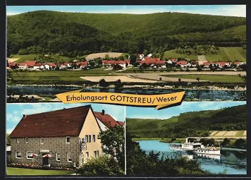 AK Oberweser-Gottstreu, Ortsansicht, Gast- & Pensionshaus Zum Wesertal