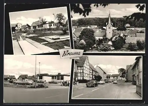 AK Breuna, Naturpark Habichtswald, Minigolfanlage, Parkplatz, Strassenpartie