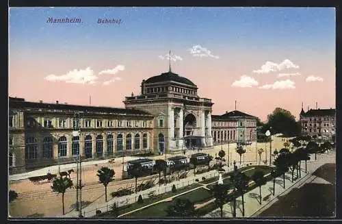 AK Mannheim, Blick zum Bahnhof