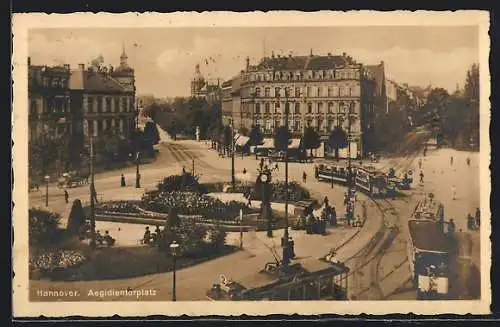 AK Hannover, Aegidientorplatz mit Strassenbahn