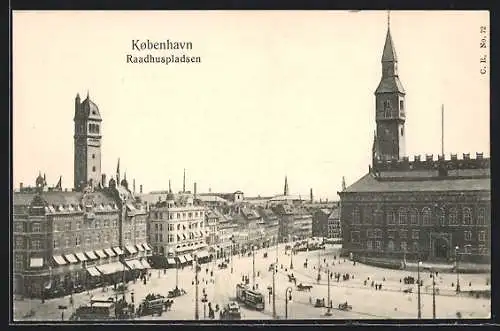 AK Kobenhavn, Raadhuspladsen, Strassenbahn
