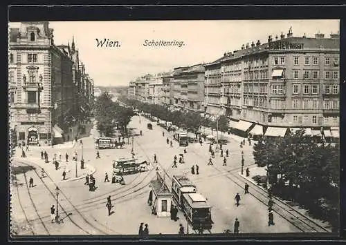 AK Wien, Strassenbahn am Schottenring
