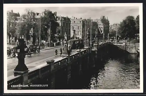 AK Amsterdam, Hoogesluis, Strassenbahn