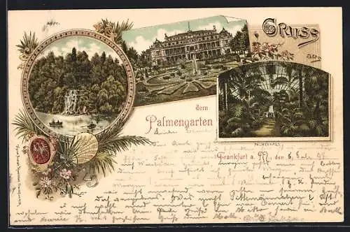 Lithographie Frankfurt-Westend, Palmengarten, Palmenhaus