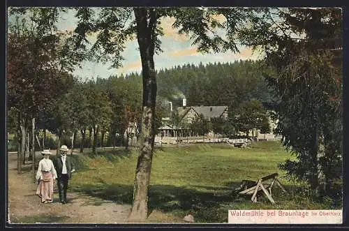 AK Braunlage, auf der Allee an der Waldmühle