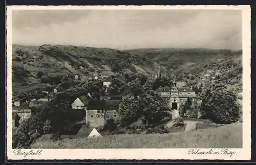 AK Burgbrohl, Teilansicht mit Burg