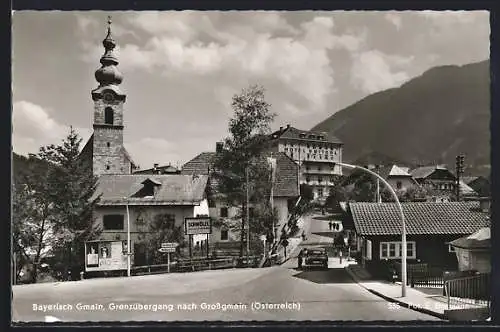 AK Bayerisch Gmain, Grenzübergang nach Grossgmain