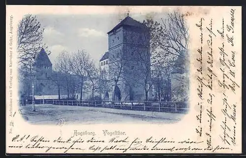 AK Augsburg, Strassenpartie am Vogelthor