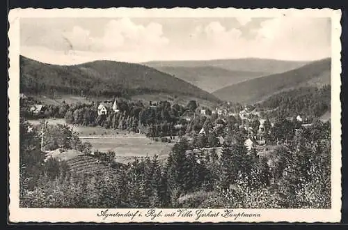 AK Agnetendorf, Panorama mit Villa Gerhart Hauptmann